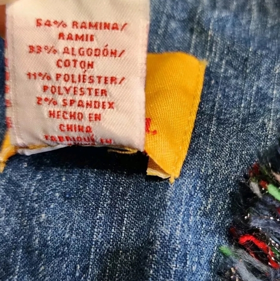 Chico's Embroidered Denim Jacket - Blue and Green - Picture 7 of 10